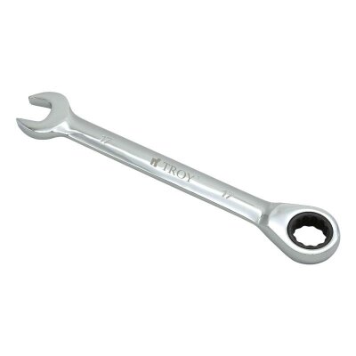 TROY 21717 Combination Wrench with Ratchet, 17mm - 1