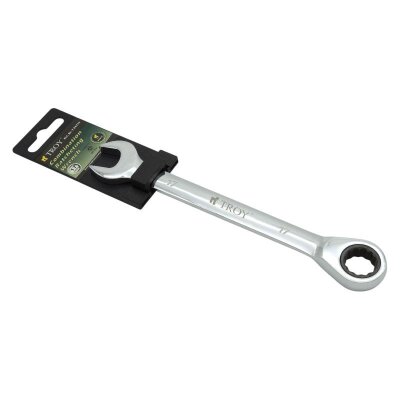 TROY 21717 Combination Wrench with Ratchet, 17mm - 2