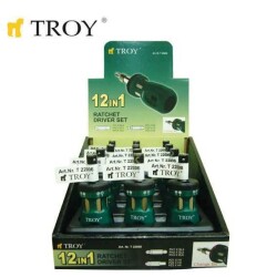 TROY 22006 Bits Uçlu Cırcırlı Topaç Tornavida Seti - 3