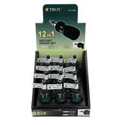 TROY 22006 Bits Uçlu Cırcırlı Topaç Tornavida Seti - 6