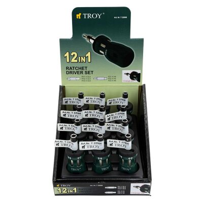 TROY 22006 Bits Uçlu Cırcırlı Topaç Tornavida Seti - 6