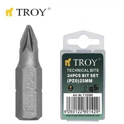 TROY - TROY 22210 Cr-V Bits Set, PZ1x25mm, 24 Pcs
