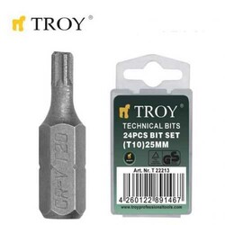 TROY - TROY 22213 Cr-V Bits Set, T10x25mm, 24 Pcs