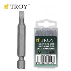 KAMPANYA - TROY 22224 Cr-V Bits Set, SL 3,0x50mm, 12 Pcs