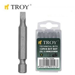 TROY - TROY 22225 Bits Uç Seti (Düz 4,0x50mm, 12Adet)