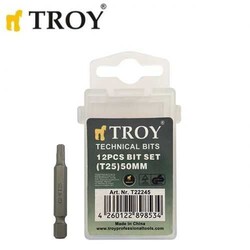 TROY 22245 Torx Bits Set, T 25x50mm