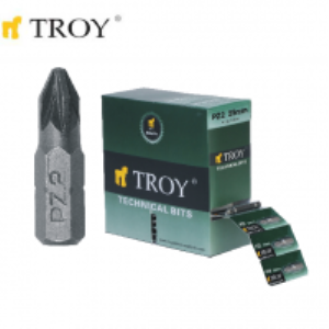 TROY 22254 Bits Set, PZ2X25mm, 100 Pcs