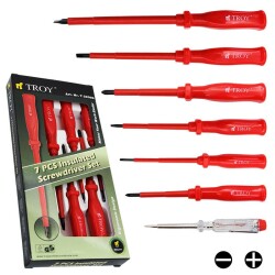 TROY 22300 VDE Screwdriver Set, 7 Pcs