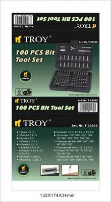 TROY 22302 Bits Uç Seti, 100 Parça