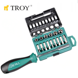 TROY - TROY 22316 Replaceable Bit Socket Screwdriver, 16Pcs