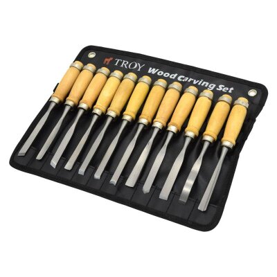 TROY 25004 Ahşap Oyma Bıçak Seti, 12 Parça - 1