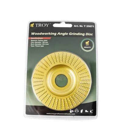 TROY 25071 Avuç Taşlamalar için Ahşap Törpü Diski, Düz Yassı, 100mm - 3