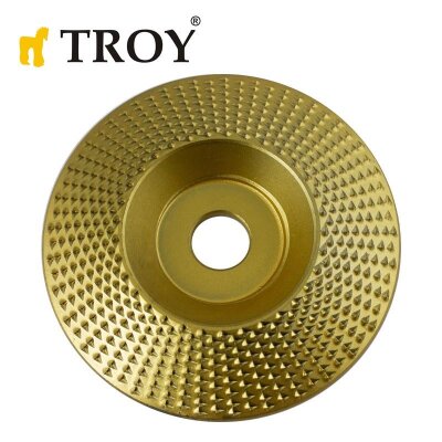 TROY 25072 Avuç Taşlamalar için Ahşap Törpü Diski, Konik, 100mm - 1