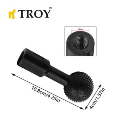 TROY 25082 Avuç Taşlama İçin Küresel Ahşap Zımpara, Öğütme Ucu, M14-40 - 2