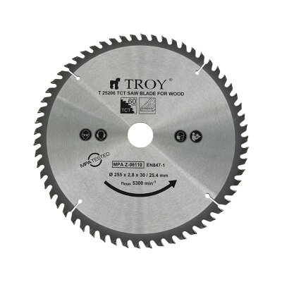 TROY 25206 Ahşap Dairesel Testere Bıçağı Ø255mm x 60T - 1