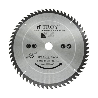 TROY 25256 Ahşap Dairesel Testere Bıçağı Ø305mm x 60T - 1