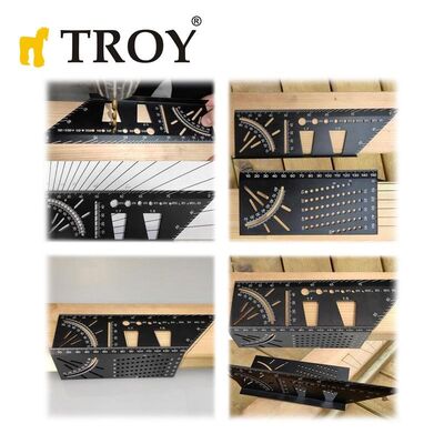 TROY 25901 Alüminyum Kırlangıç Geçme İşaretleme Gönyesi, 215mm