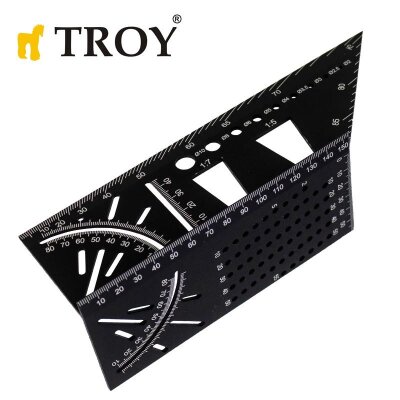 TROY 25901 Alüminyum Kırlangıç Geçme İşaretleme Gönyesi, 215mm - 1
