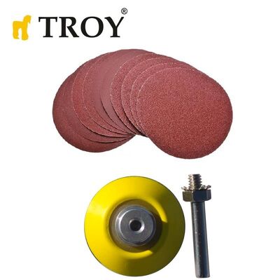 TROY 25930 Abrasive Discs and Sanding Pad Set, 101pcs.