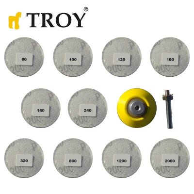 TROY 25930 Abrasive Discs and Sanding Pad Set, 101pcs. - 1