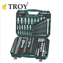 TROY 26104 Socket Set, 219 Pcs, Metric 1/4" 3/8" 1/2" - 1