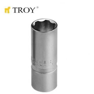 TROY 26125 1/2” Buji Lokması (Ölçü 16mm-Çap 21,8mm-Uzunluk 63mm)