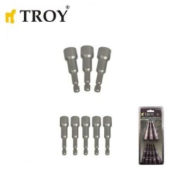 TROY 26133 Magnetic Nut Drive, 1/4", 8 Pcs