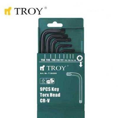 TROY 26200 Hex Key Set, Torx, 9 Pcs