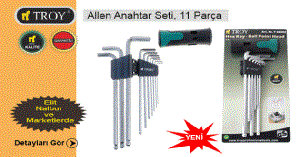 TROY 26202 Allen Anahtar Seti (Bilya başlı, 11 Parça) TROY 26202 Allen Anahtar Seti (Bilya başlı, 11 Parça)