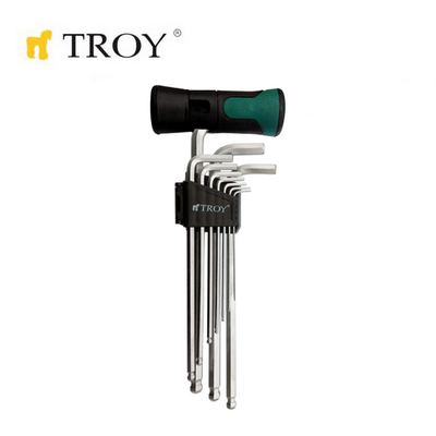 TROY 26202 Allen Anahtar Seti (Bilya başlı, 11 Parça)
