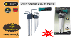 TROY 26202 Hex Key Set, Torx, 11 Pcs - 8