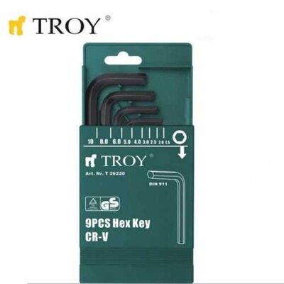 TROY 26220 Allen Anahtar Seti (Düz, 9 Parça) - 5