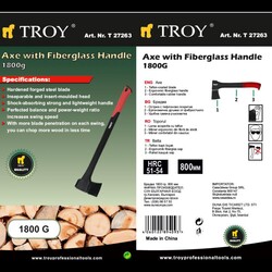 TROY 27263 Fiberglas Saplı Balta, 1800 gr - 3
