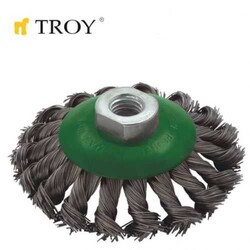 TROY 27705-100 Twist Knotted Bevel Brush, 100mmxM14 - 2
