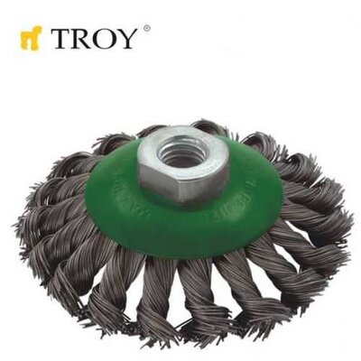 TROY 27705-100 Twist Knotted Bevel Brush, 100mmxM14 - 2