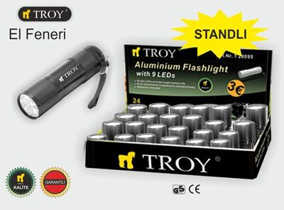 TROY 28093 Aluminum Flashlight, 24 Pcs in Display Box