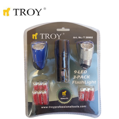 TROY 28902 LED Flashlight Set, 3 Pcs TROY 28902 LED Flashlight Set, 3 Pcs