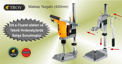 TROY 90007 Ayarlanabilir Matkap Tezgahı (420mm) TROY 90007 Ayarlanabilir Matkap Tezgahı (420mm)