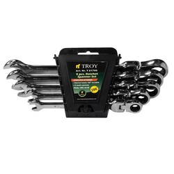 TROY - TROY 21700 Ratchet Spanner Set with Swivel Heads, 5 Pcs TROY - TROY 21700 Ratchet Spanner Set with Swivel Heads, 5 Pcs