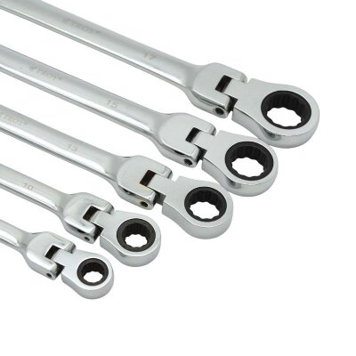 TROY 21700 Ratchet Spanner Set with Swivel Heads, 5 Pcs - 3