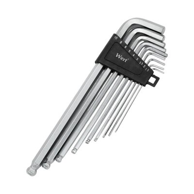 WERT 2250 Hex Key Set, Ball Head, 9 Pcs - 2