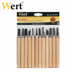 WERT 2512 Ahşap Oyma Bıçak Seti, 12 Parça