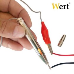 WERT 2605 Oto Elektrik Kontrol Kalemi, Metal Gövdeli, 6-24V - 6
