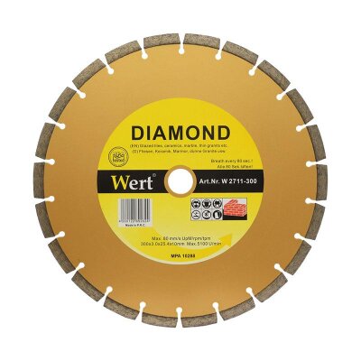 WERT 2711-300 Segmented Diamond Saw Blade, 300mm - 1