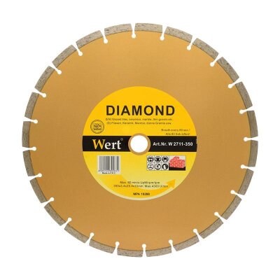WERT 2711-350 Segmented Diamond Saw Blade, 350mm - 1