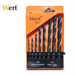 WERT - WERT 3503 HSS Twist Drill Set, 8 Pcs