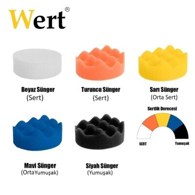 WERT 9014 Pad and Sponge Disc Set for Sanding, 11pcs. - 9
